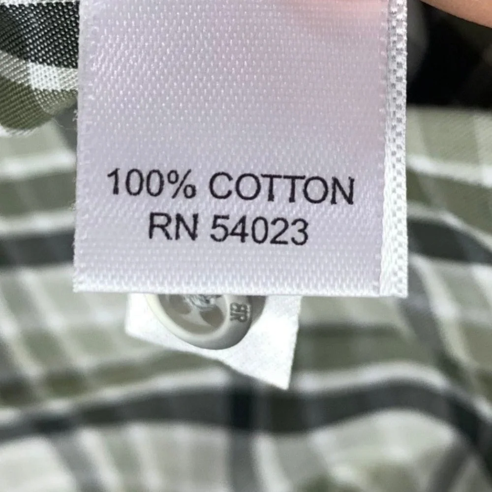 Banana Republic Plaid Western Button Down Men M Green Long Sleeve Shirt NWT